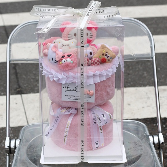 Sanrios Plush Toy Flower Kawaii Hellokittys KuromiDoll Bouquet Birthday Gift